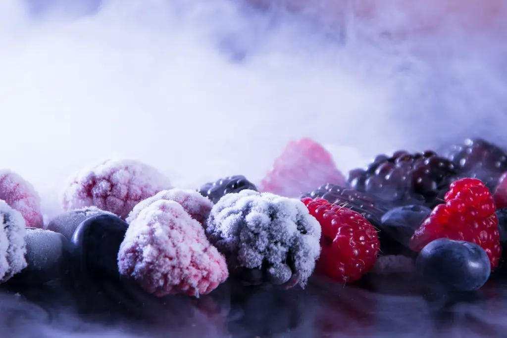 frozen strawberries, blueberries and raspberries