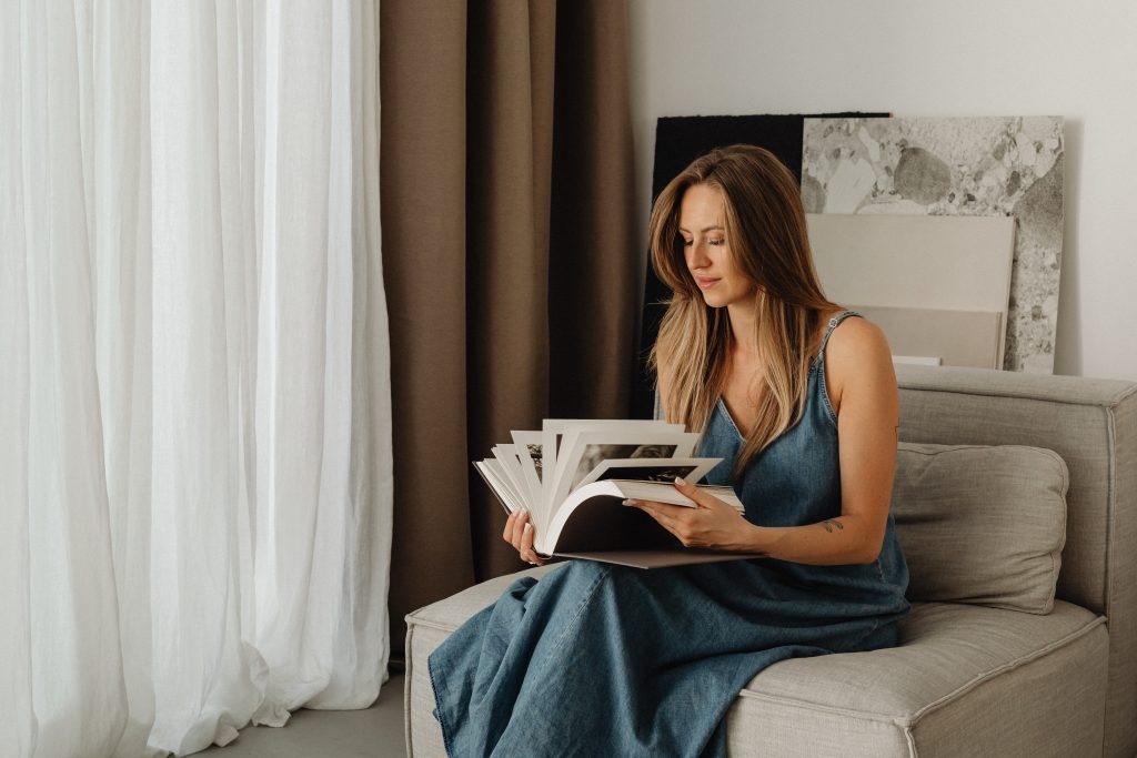 Woman reading book