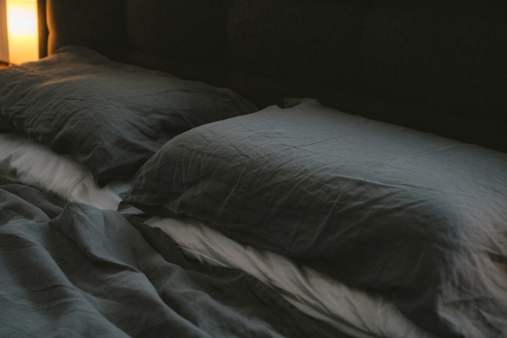 white bedding